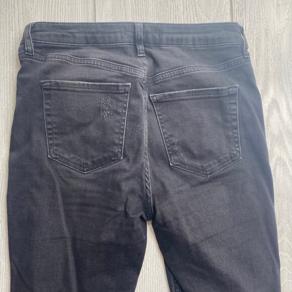 Free People Womens Denim Great Heights Black Frayed Raw Hem Skinny Jeans Size 26 - Picture 10 of 11